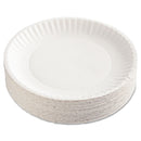AJM Packaging Corporation Paper Plates, 6" dia, White, 100 Bulk Pack, 10 Packs/Carton