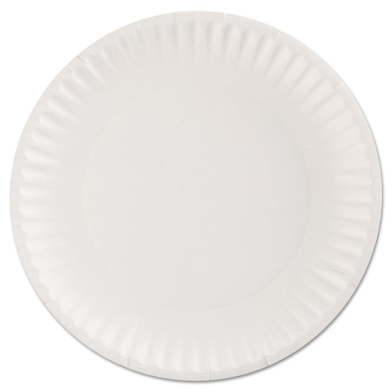 AJM Packaging Corporation Paper Plates, 9" dia, White, 100/Pack