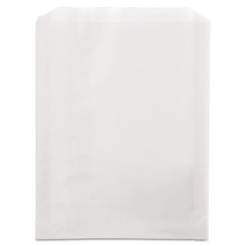 Bagcraft Grease-Resistant Single-Serve Bags, 6.5" x 8", White, 2,000/Carton