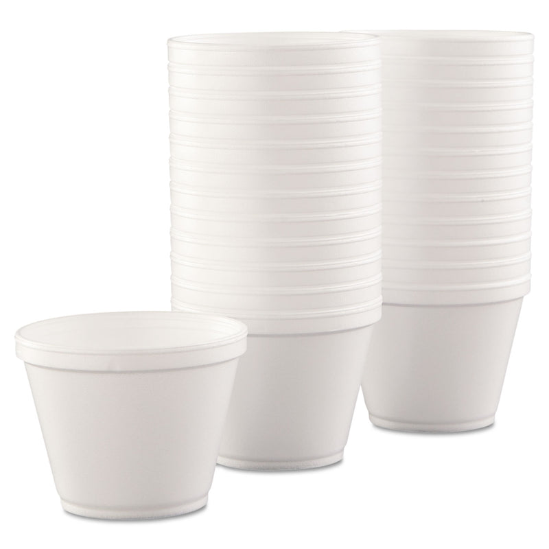 Dart Food Containers, 12 oz, White, Foam, 25/Bag, 20 Bags/Carton