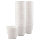 Dart Foam Containers, 32 oz, White, 25/Bag, 20 Bags/Carton