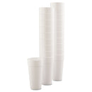 Dart Foam Drink Cups, Hot/Cold, 24 oz, White, 25/Bag, 20 Bags/Carton