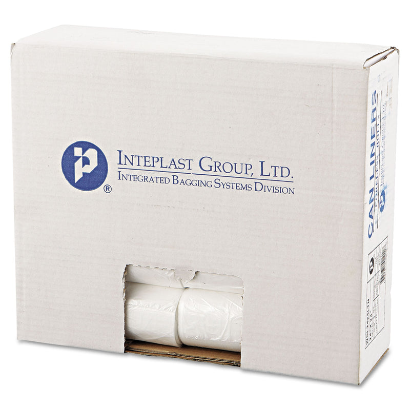 Inteplast Group Low-Density Commercial Can Liners, 10 gal, 0.35 mil, 24" x 24", Clear, 1,000/Carton