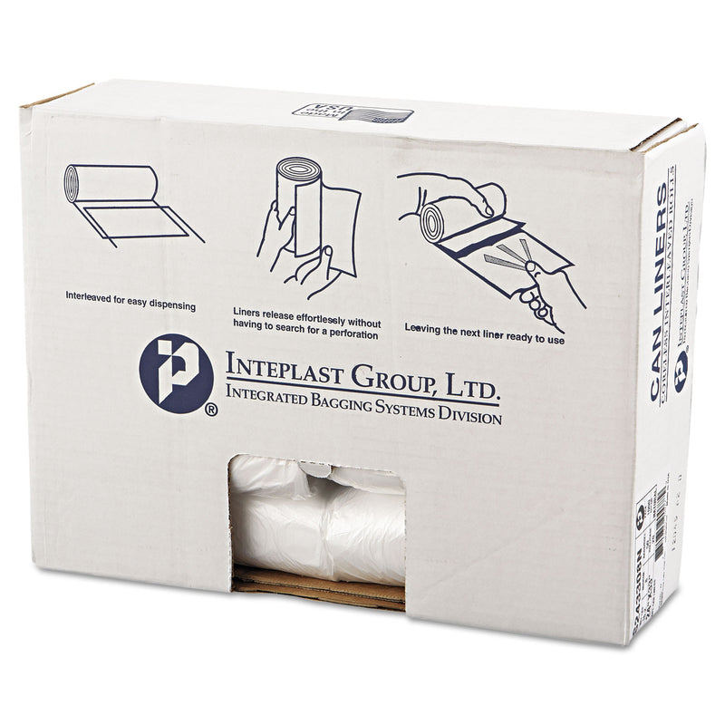 Inteplast Group High-Density Commercial Can Liners, 16 gal, 8 microns, 24" x 33", Natural, 1,000/Carton