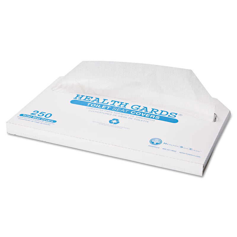 HOSPECO Health Gards Toilet Seat Covers, Half-Fold, 14.25 x 16.5, White, 250/Pack, 10 Boxes/Carton