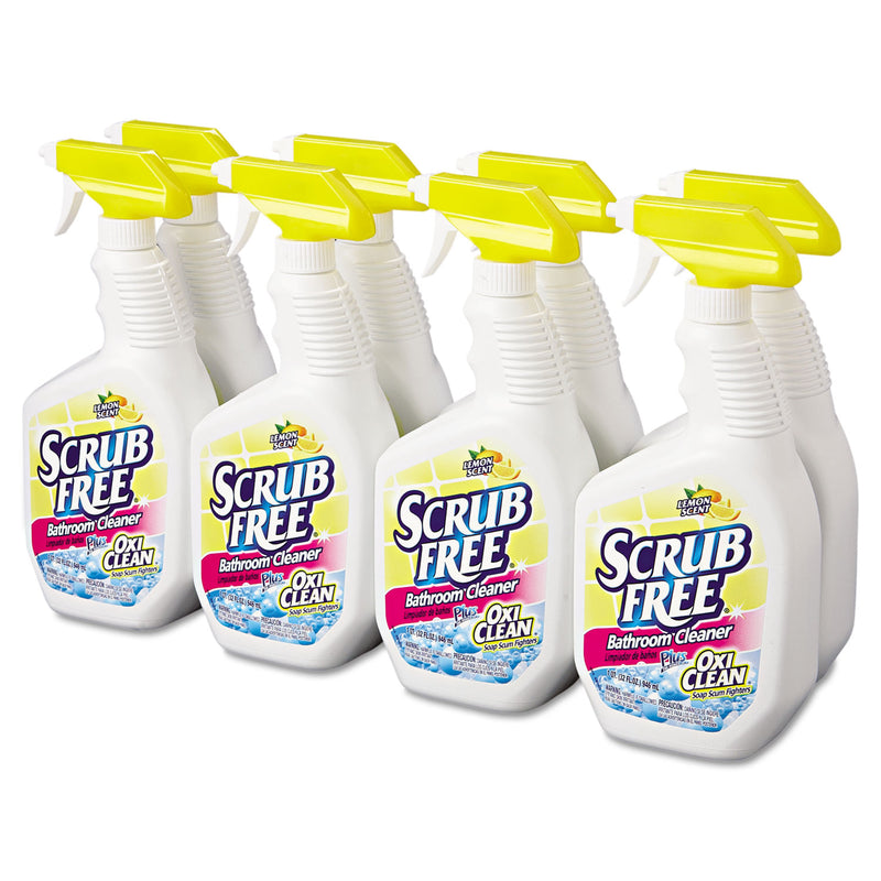 Arm & Hammer Scrub Free Soap Scum Remover, Lemon, 32 oz Spray Bottle, 8/Carton
