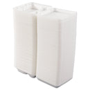 Dart Foam Hinged Lid Containers, 3-Compartment, 7.5 x 8 x 2.3, White, 200/Carton