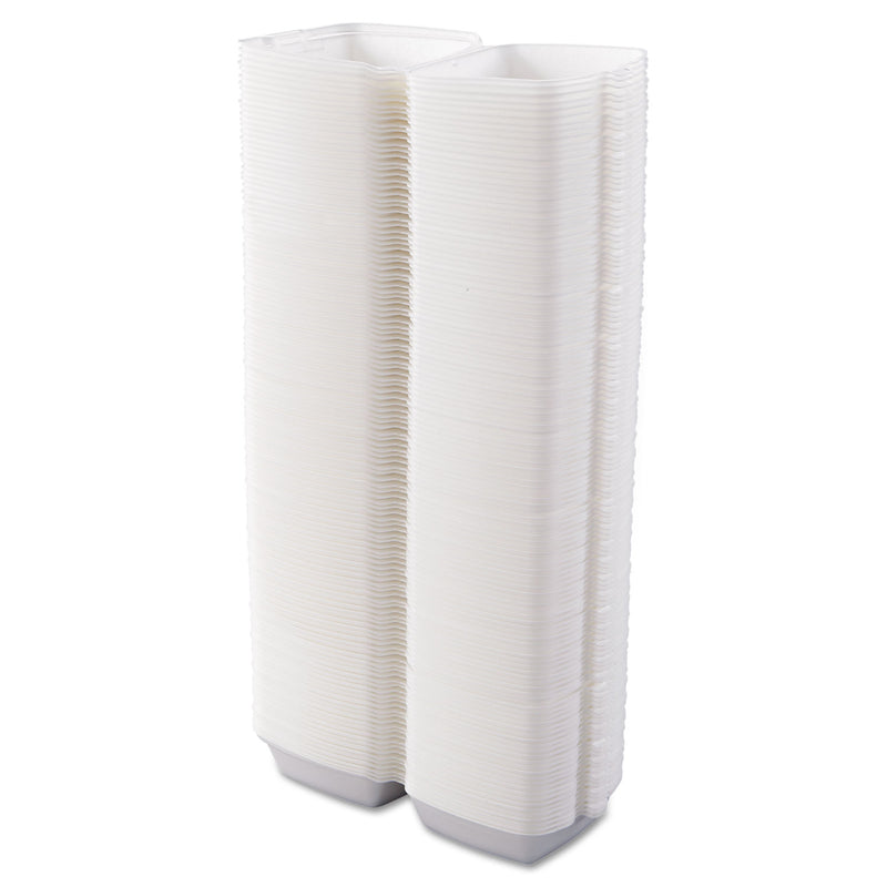 Dart Foam Hinged Lid Containers, 6 x 5.78 x 3, White, 500/Carton