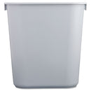 Rubbermaid Deskside Plastic Wastebasket, Rectangular, 3.5 gal, Gray