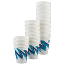 Dart Jazz Paper Hot Cups, 6 oz, White/Green/Purple, 50/Bag, 20 Bags/Carton