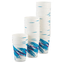 Dart Jazz Paper Hot Cups, 10 oz, White/Green/Purple, 50/Bag, 20 Bags/Carton