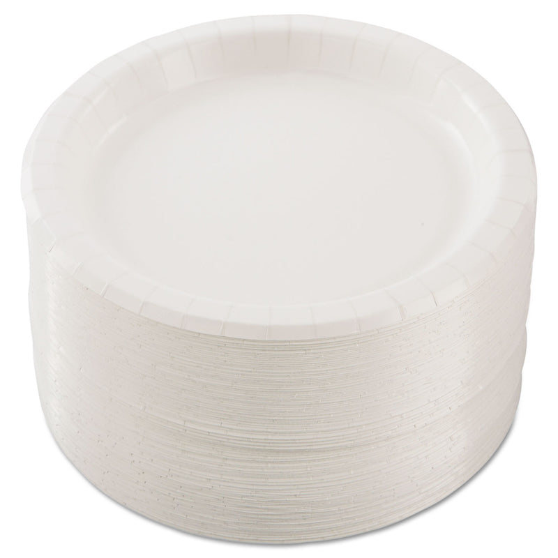 Dart Bare Eco-Forward Clay-Coated Paper Dinnerware, Plate, 8.5" dia, White, 125/Pack, 4 Packs/Carton