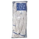 Boardwalk Super Loop Wet Mop Head, Cotton/Synthetic Fiber, 5" Headband, X-Large Size, White, 12/Carton