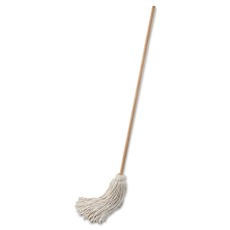 Boardwalk Handle/Deck Mops, 32 oz White Cotton Head, 54" Oak Wood Handle, 6/Pack