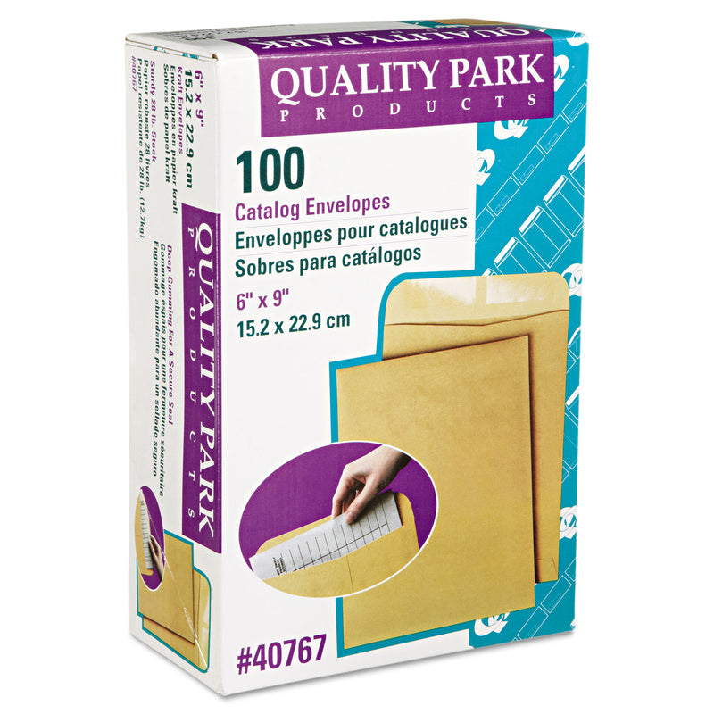 Quality Park Catalog Envelope, 28 lb Bond Weight Kraft,