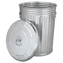 Magnolia Brush Pre-Galvanized Trash Can with Lid, Round, Steel, 20 gal, Gray