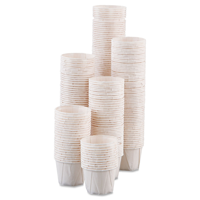 Dart Paper Portion Cups, 1 oz, White, 250/Bag, 20 Bags/Carton