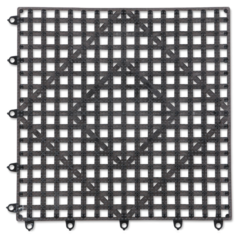 San Jamar Versa-Mat Bar-Shelf Liner, Plastic, 12w x 12d x 0.25h, Black, 24/Carton