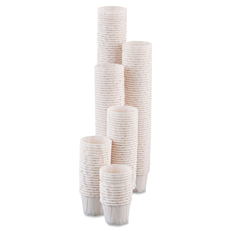 Dart Paper Portion Cups, 0.75 oz, White, 250/Bag, 20 Bags/Carton
