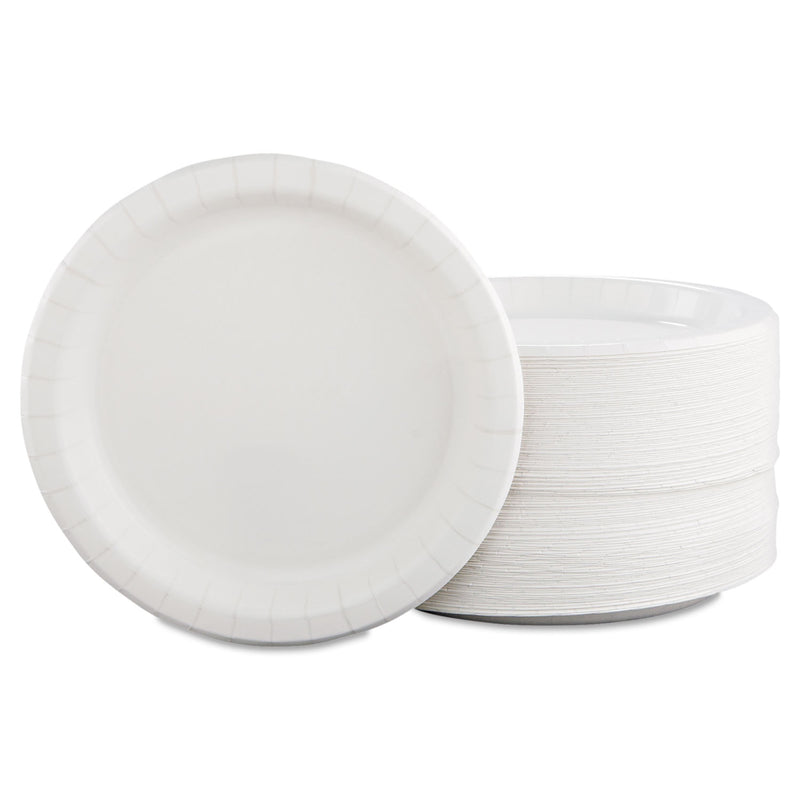Dart Bare Eco-Forward Clay-Coated Paper Dinnerware, Plate, 8.5" dia, White, 125/Pack, 4 Packs/Carton