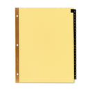 Avery Preprinted Black Leather Tab Dividers w/Gold Reinforced Edge, 25-Tab, A to Z, 11 x 8.5, Buff, 1 Set