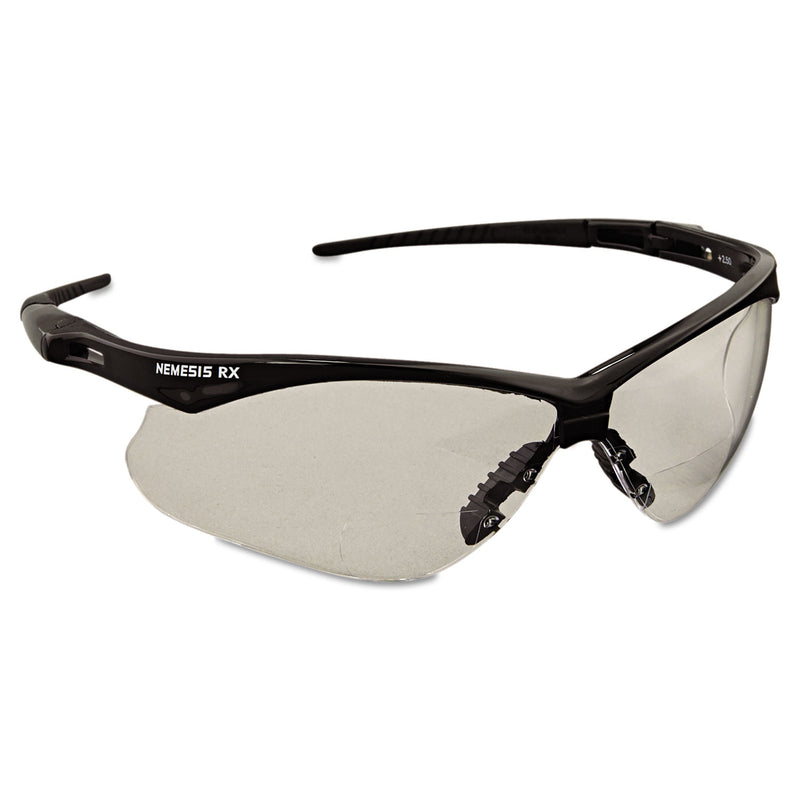 KleenGuard V60 Nemesis Rx Reader Safety Glasses, Black Frame, Clear Lens, +2.5 Diopter Strength