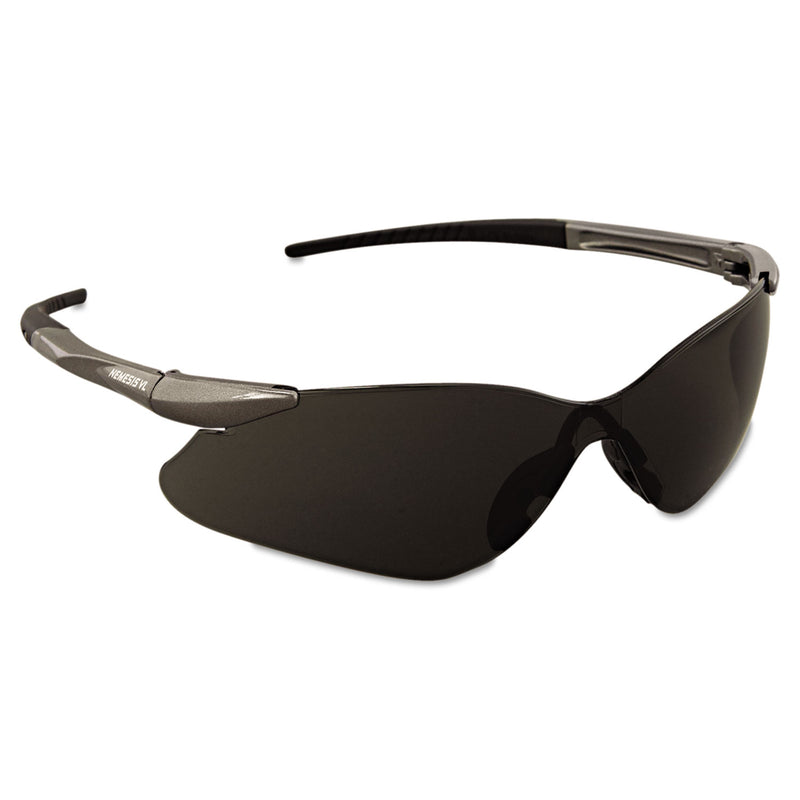 KleenGuard Nemesis VL Safety Glasses, Gunmetal Frame, Smoke Uncoated Lens