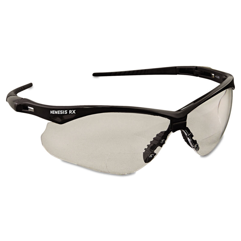 KleenGuard V60 Nemesis Rx Reader Safety Glasses, Black Frame, Clear Lens, +2.0 Diopter Strength