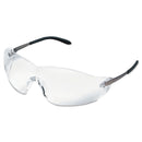 MCR Blackjack Wraparound Safety Glasses, Chrome Plastic Frame, Clear Lens