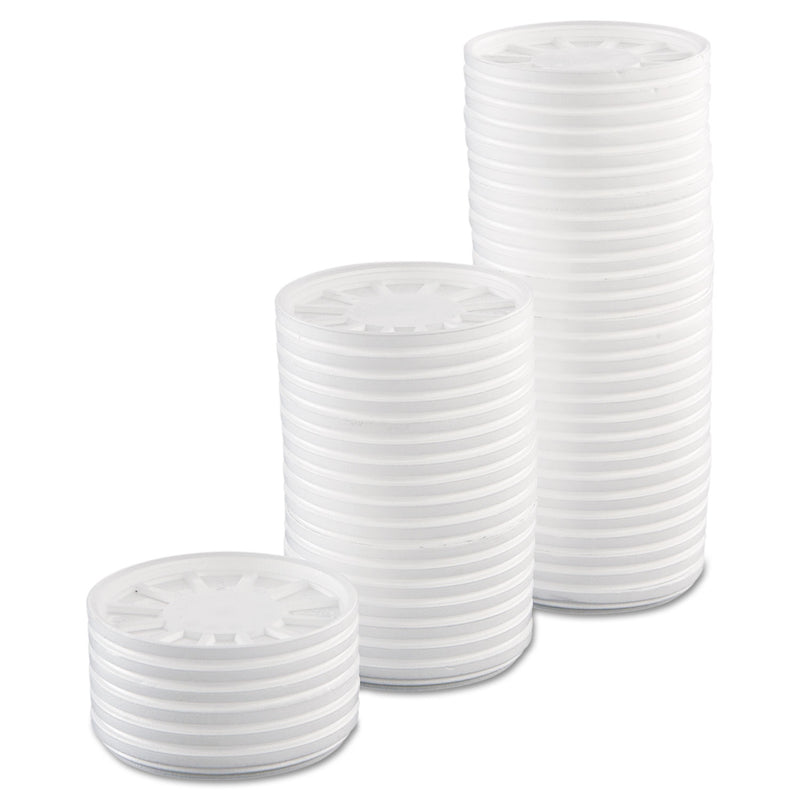 Dart Vented Foam Lids, Fits 6 oz to 32 oz Cups, White, 50 Pack, 10 Packs/Carton
