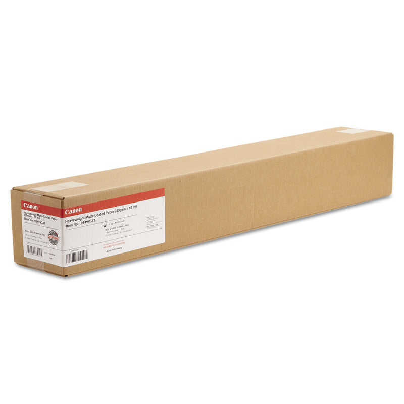 Canon Heavyweight Matte Coated Paper Roll, 2" Core, 10 mil, 36" x 100 ft, Matte White