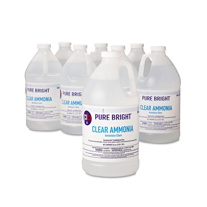 Pure Bright Clear Ammonia, 64 oz Bottle, 8/Carton