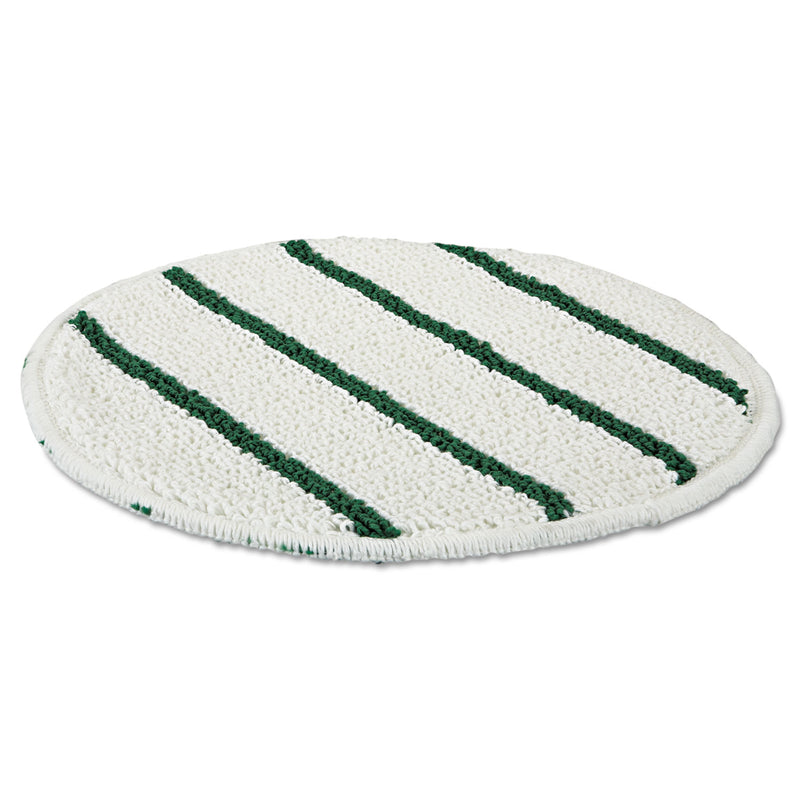 Rubbermaid Low Profile Scrub-Strip Carpet Bonnet, 19" Diameter, White/Green
