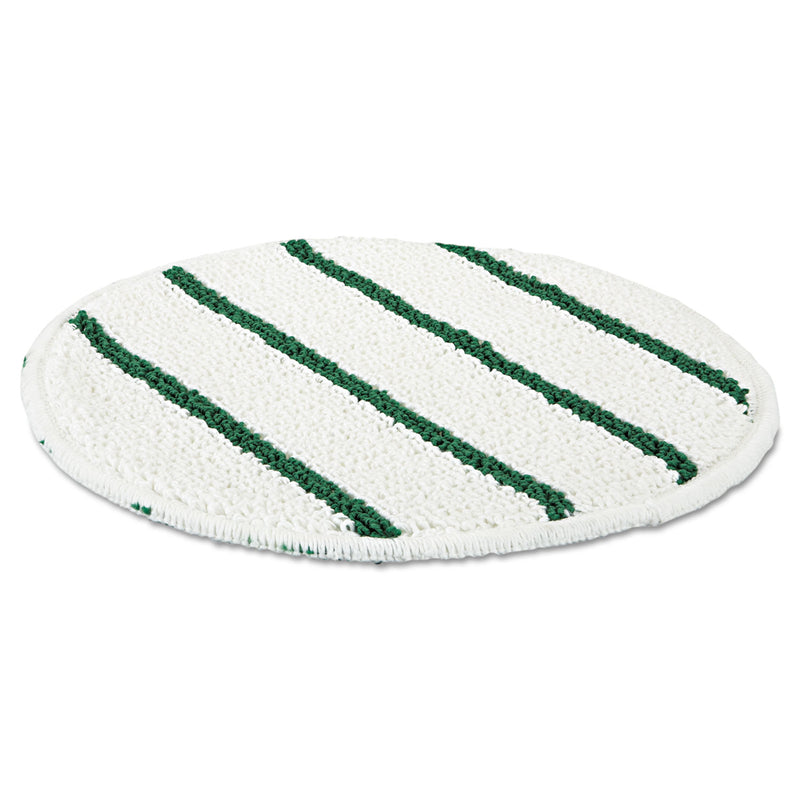 Rubbermaid Low Profile Scrub-Strip Carpet Bonnet, 21" Diameter, White/Green