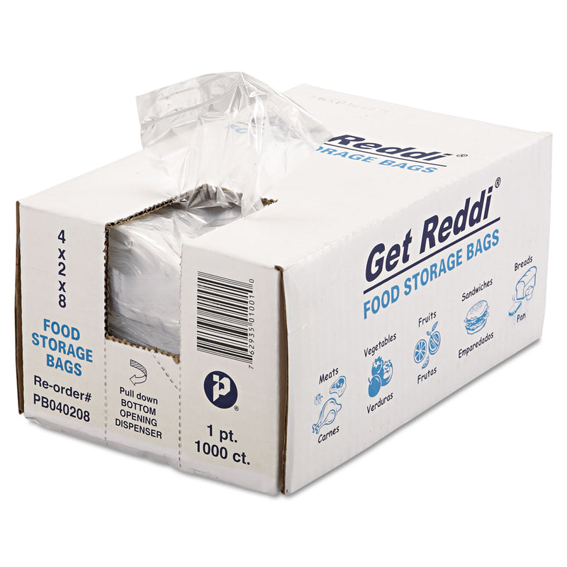Inteplast Group Food Bags, 16 oz, 0.68 mil, 4" x 8", Clear, 1,000/Carton