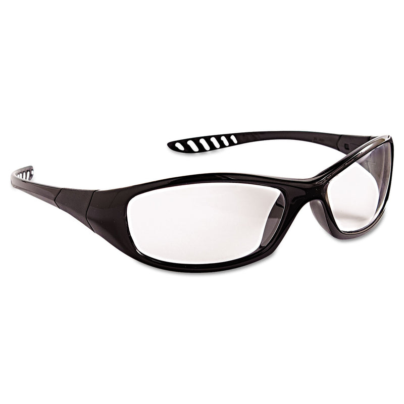 KleenGuard V40 HellRaiser Safety Glasses, Black Frame, Clear Lens