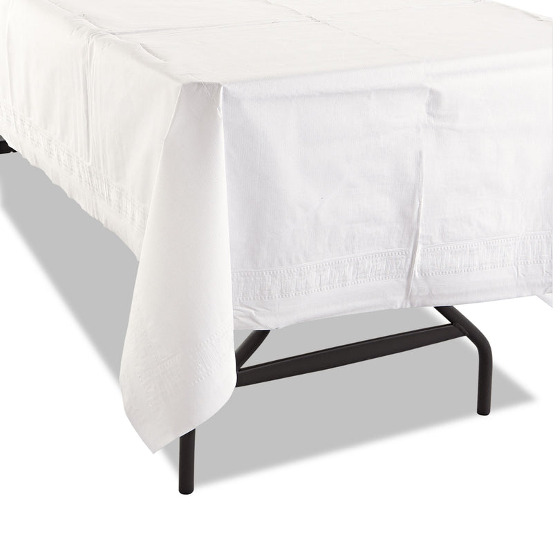 Hoffmaster Cellutex Table Covers, Tissue/Polylined, 54" x 108", White, 25/Carton