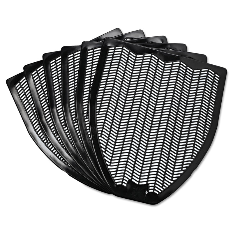 Impact Disposable Urinal Floor Mat, Nonslip, Fresh Blast Scent, 17 1/2 x 20 3/8, Black, 6/Carton