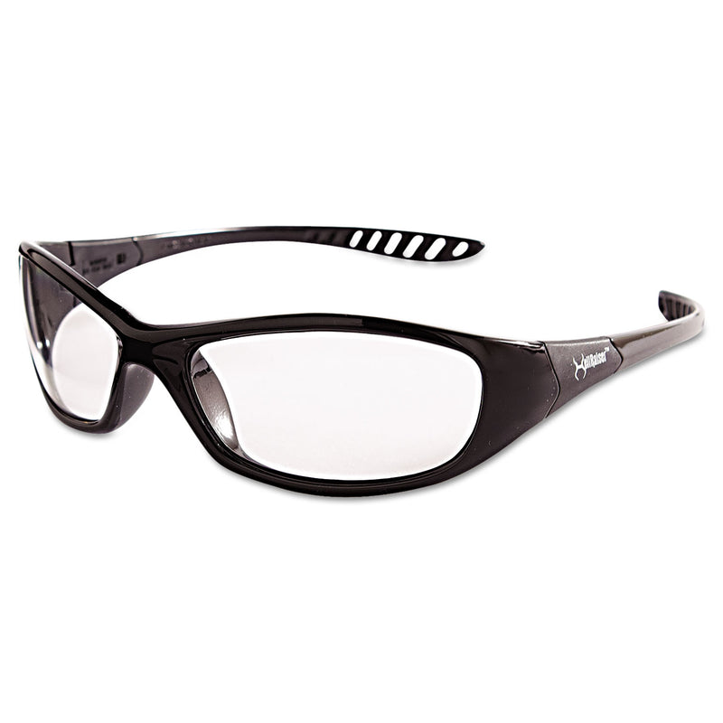 KleenGuard V40 HellRaiser Safety Glasses, Black Frame, Clear Anti-Fog Lens
