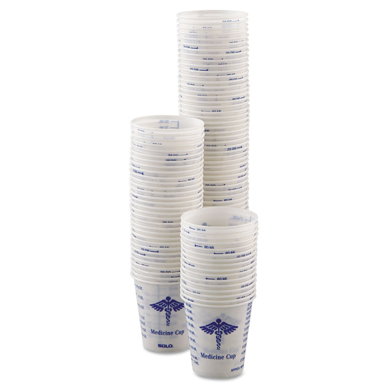 Dart Paper Medical and Dental Graduated Cups, 3 oz, White/Blue, 100/Bag, 50 Bags/Carton