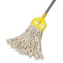 Rubbermaid Economy Cut-End Cotton Wet Mop Head, 16oz, 1" Band, White, 12/Carton
