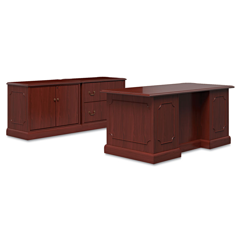 HON 94000 Series Double Pedestal Desk, 60" x 30" x 29.5", Mahogany
