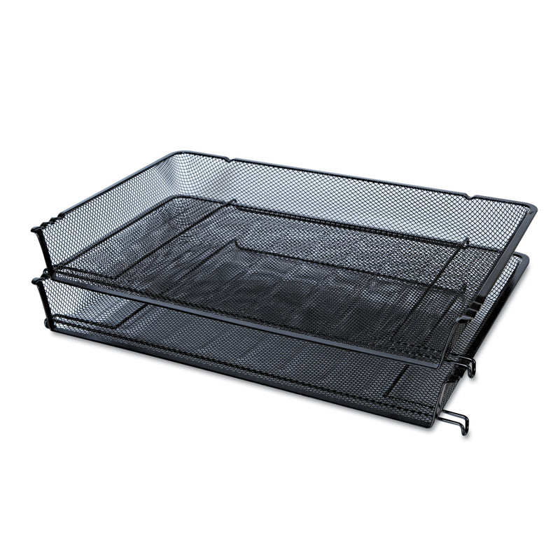 Universal Deluxe Mesh Stacking Side Load Tray, 1 Section, Legal Size Files, 17" x 10.88" x 2.5", Black