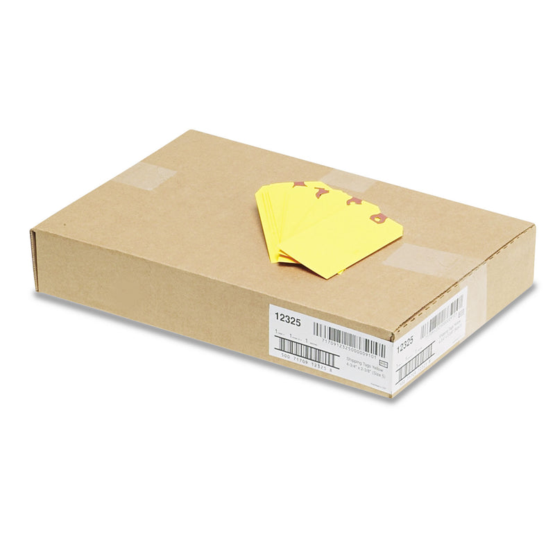 Avery Unstrung Shipping Tags, 11.5 pt Stock, 4.75 x 2.38, Yellow, 1,000/Box
