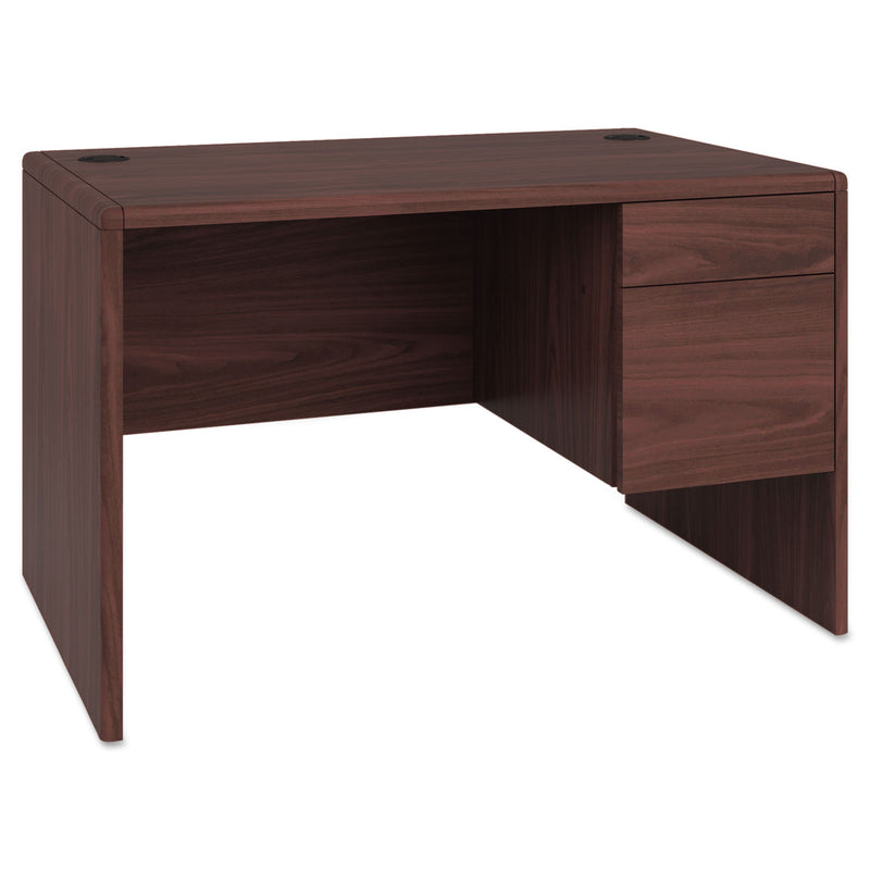 HON 10700 Series Single Pedestal Desk with Three-Quarter Height Right Pedestal, 48" x 30" x 29.5", Mahogany