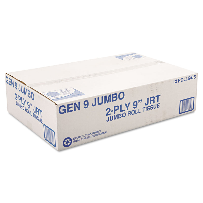 General Supply Jumbo Roll Bath Tissue, Septic Safe, 2-Ply, White, 3.3" x 700 ft, 12/Carton