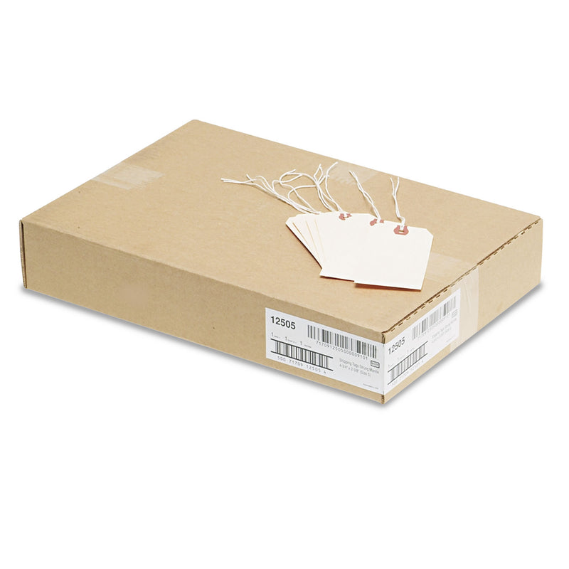Avery Strung Shipping Tags, 11.5 pt Stock, 4.75 x 2.38, Manila, 1,000/Box