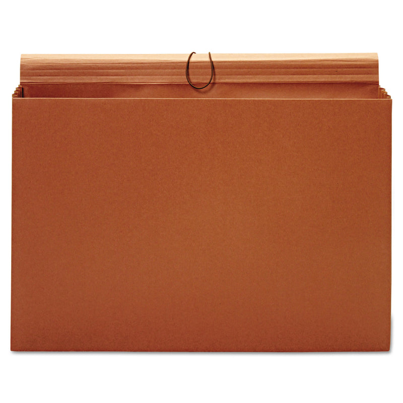 Pendaflex Expanding Wallet, 3.5" Expansion, 1 Section, Elastic Cord Closure, Tabloid Size, Brown