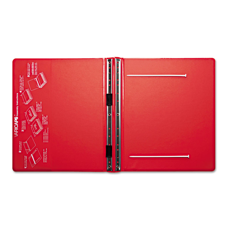 Charles Leonard VariCap Expandable Binder, 2 Posts, 6" Capacity, 11 x 8.5, Red