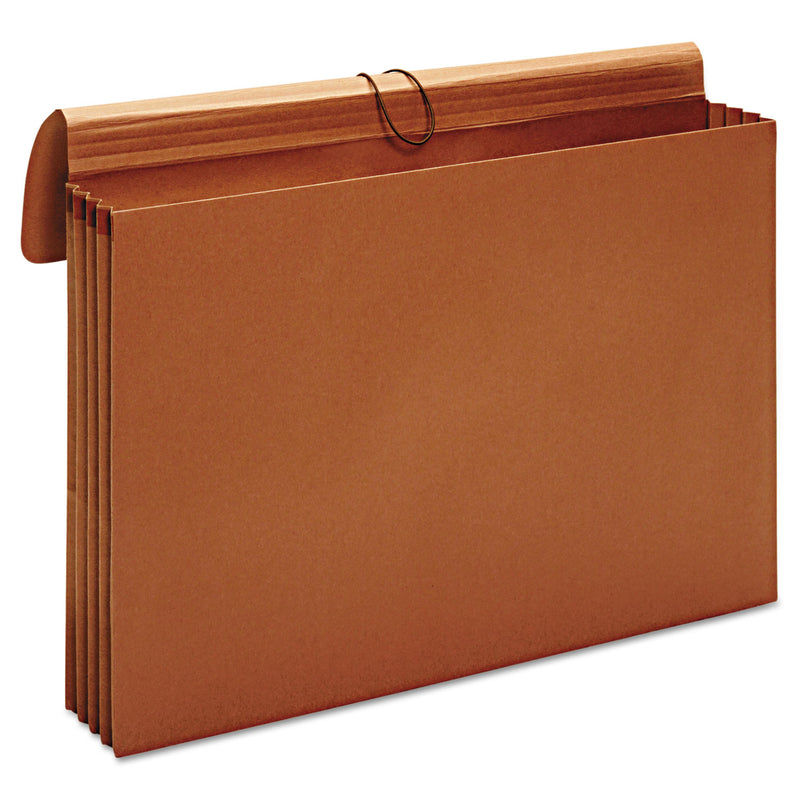 Pendaflex Expanding Wallet, 3.5" Expansion, 1 Section, Elastic Cord Closure, Tabloid Size, Brown